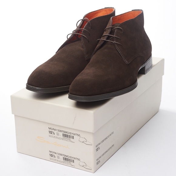 🆕️ NWT Santoni Dark Brown Suede Chukka Boot - Picture 7 of 7